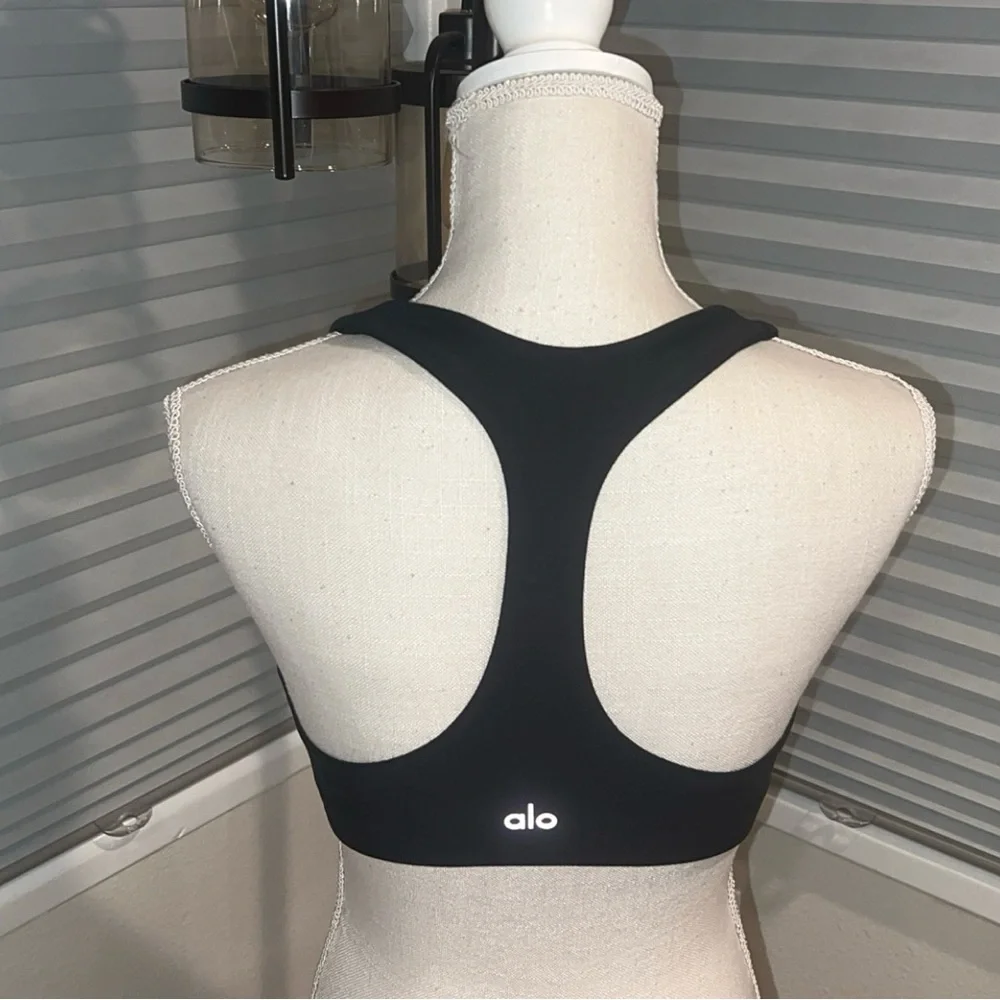 🆕ALO Yoga Airlift Advantage Racerback Sleek Black Sports Bra